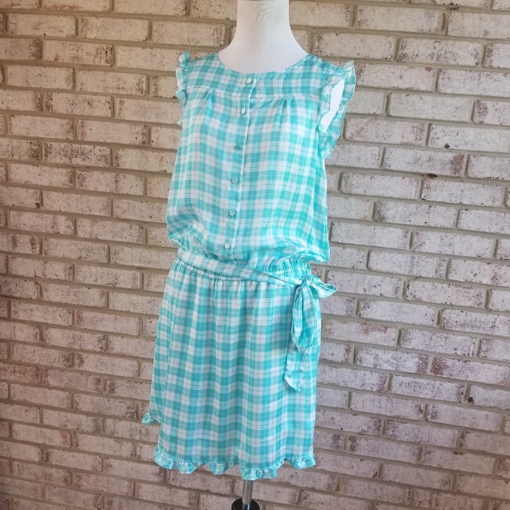 New Q Mack Summer Blue Sweetheart Ruffle Dress - Picture 3 of 8